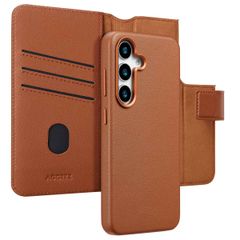 Accezz 2-in-1 Klapphülle aus Leder mit MagSafe für das Samsung Galaxy S25 - Sienna Brown