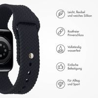 imoshion Geflochtenes Silikonarmband für das  Apple Watch Series 1 t/m 9 / SE (38/40/41 mm) | Series 10 / 11 (42 mm) - Schwarz