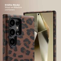 Selencia Sabi Backcover Leopardenmuster mit MagSafe Samsung Galaxy S24 Ultra - Mocha Brown
