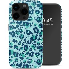 Selencia Vivid Tough Back Cover mit MagSafe für das iPhone 15 Pro - Wild Spots Light Blue