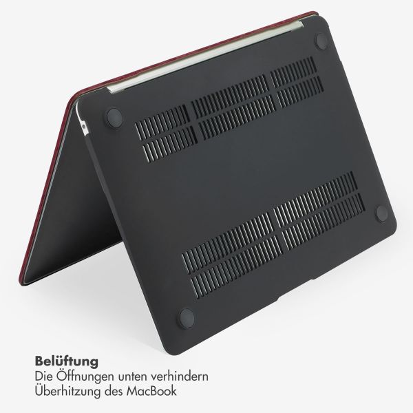 Selencia Cover mit Samtoberfläche Apple MacBook Air 13 Zoll (2018-2020) - Dunkelrot