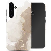 Selencia Vivid Back Cover Samsung Galaxy S25 Plus - Marble Light Brown