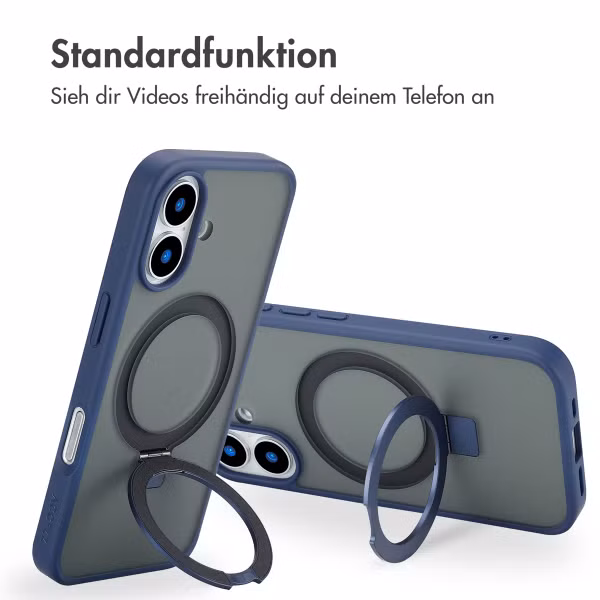 Accezz Ring Stand Backcover mit MagSafe iPhone 16 - Blau