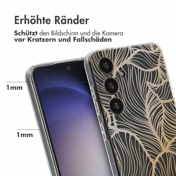 imoshion Design Hülle Samsung Galaxy S24 - Golden Leaves Transparent