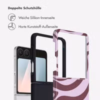 Selencia Vivid Back Cover Samsung Galaxy Z Flip 7 - Wavy Swirl Pink Plum