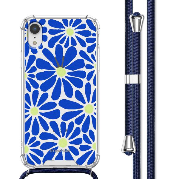 imoshion Design Hülle mit Band Apple iPhone Xr - Cobalt Blue Flowers Connect
