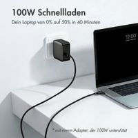 imoshion Braided USB-C-zu-USB-C-Kabel 100 W - 0,25 Meter - Schwarz