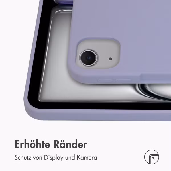 Accezz Liquid Silicone Back Cover mit Stifthalter Apple iPad Air 13 Zoll (2025) M3 / (2024) M2 - Lila