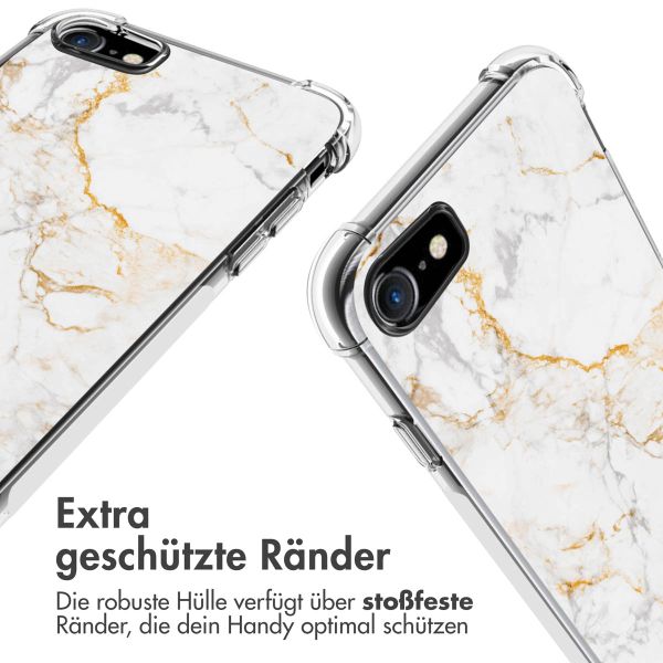 imoshion Design Hülle mit Band für das iPhone SE (2022 / 2020) / 8 / 7 - White Marble