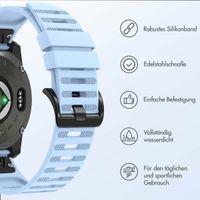 imoshion QuickFit® Silikonarmband Stripe für die Garmin Watch | 22 mm Anschluss - Hellblau