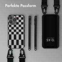 Selencia Silikonhülle design mit abnehmbarem Band für das iPhone 13 Pro Max - Irregular Check Black