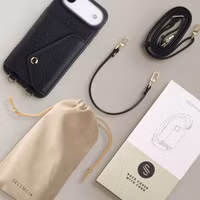 Selencia Sera HandyHülle mit Kordel und Umschlag-Kartenhalter Apple iPhone Air - Schwarz