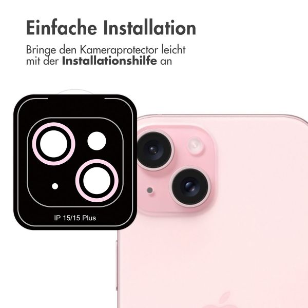 imoshion 2er-Pack Objektivschutz für Kamera für das Apple iPhone 15 / 15 Plus - Pink