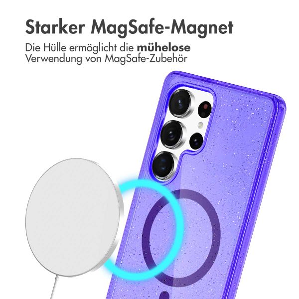 imoshion Sparkle Back Cover mit MagSafe Samsung Galaxy S25 Ultra - Glitzer Violett