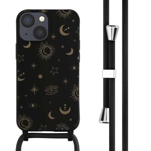 imoshion Silikonhülle design mit Band für das iPhone 13 Mini - Sky Black