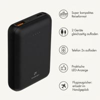 imoshion Kompakte Powerbank 10.000 mAh - Kleine Powerbank - 22,5W Schnellladegerät - USB-C / USB-A - Schwarz