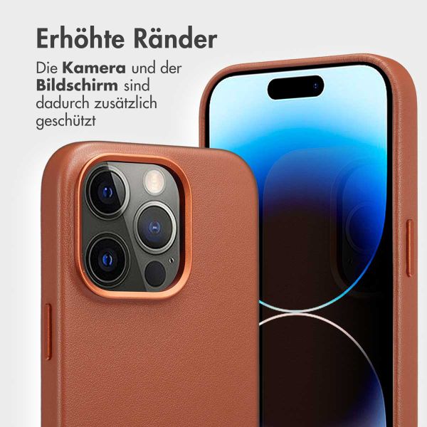 Accezz 2-in-1 Klapphülle aus Leder mit MagSafe iPhone 14 Pro - Sienna Brown