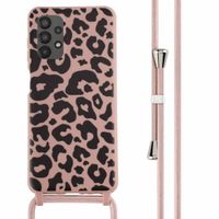 imoshion Silikonhülle design mit Band für das Samsung Galaxy A13 (4G) - Animal Pink