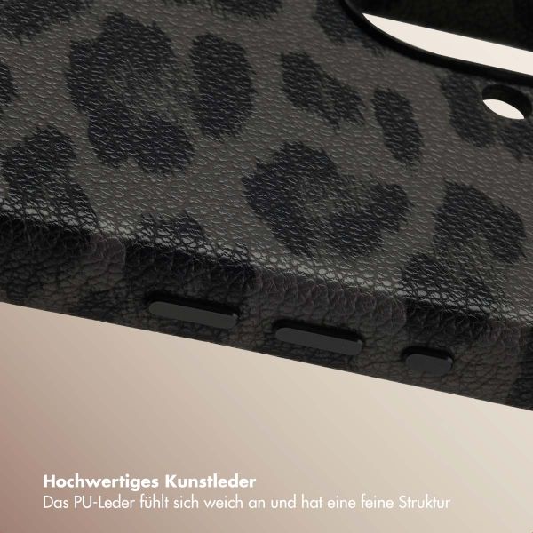 Selencia Sabi Backcover Leopardenmuster mit MagSafe Apple iPhone 16 - Midnight Black
