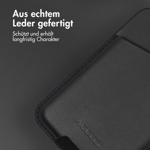 Accezz Lederkartenhalter - Geeignet für MagSafe und Qi2 - Onyx Black