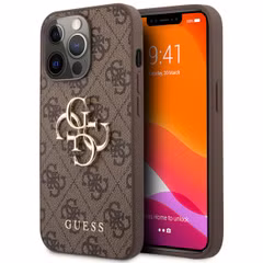 Guess 4G Metal Logo Back Cover Apple iPhone 13 Pro Max - Braun