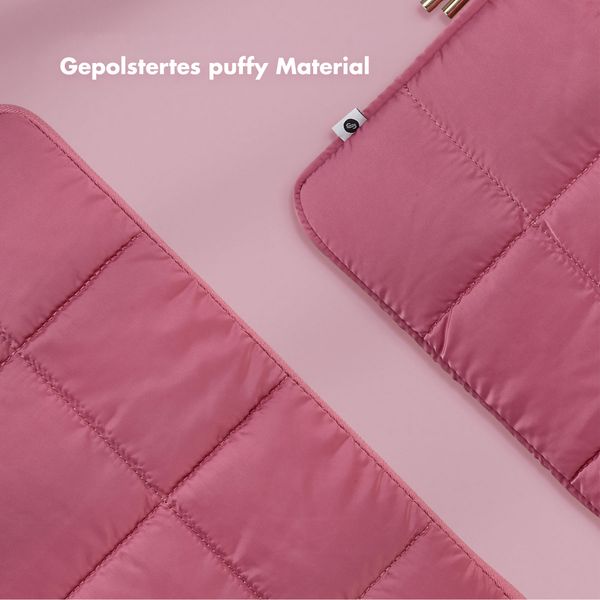 Selencia Puffy Laptop Hülle 13-14 Zoll - Laptop Sleeve - Magenta Fire