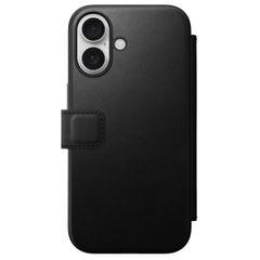 Nomad Modern Leather Folio Klapphülle für das iPhone 16 - Black