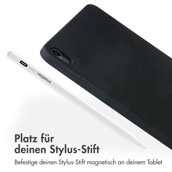 Accezz Liquid Silicone Back Cover mit Stifthalter Apple iPad Air 11 Zoll (2025) M3 / (2024) M2 / Air 5 (2022) / Air 4 (2020) - Schwarz