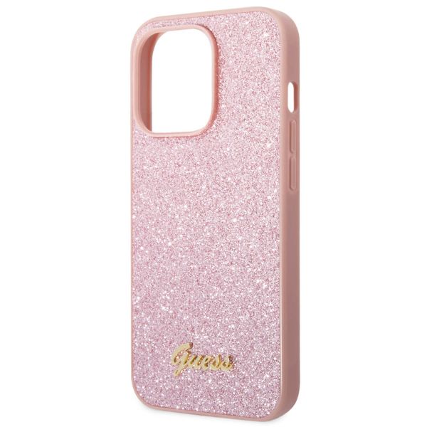 Guess Glitter Flakes Back Cover Apple iPhone 14 Pro - Rosa