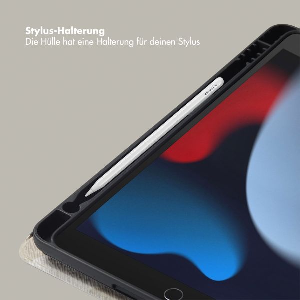 Selencia Vivid Klapphülle Apple iPad 9 (2021) 10.2 Zoll / iPad 8 (2020) 10.2 Zoll / iPad 7 (2019) 10.2 Zoll - Desert Waves Beige