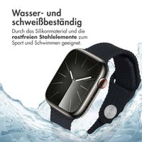 imoshion Geflochtenes Silikonarmband für die Apple Watch Series 1 bis 10 / SE / Ultra (2) (44/45/46/49 mm) - Schwarz