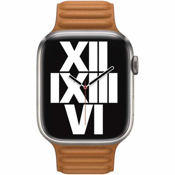 Apple Leather Link Armband für das  Apple Watch Series 1 t/m 11 / SE / Ultra (44/45/46/49 mm) - Größe M/L - Golden Brown