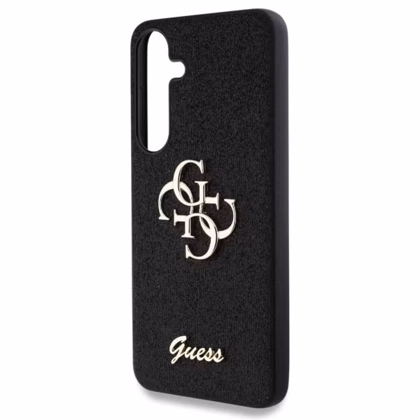 Guess 4G Metal Logo Back Cover mit Glitter für das Samsung Galaxy S25 Plus - Black