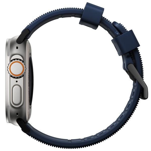 Nomad Robustes Armband FKM für das  Apple Watch Series 1 t/m 11 / SE / Ultra (44/45/46/49 mm) - Zwart / Blauw