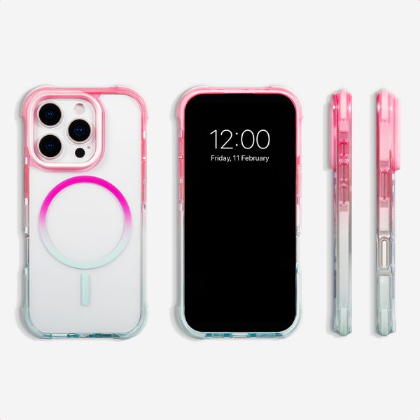 Selencia Gradient MagSafe Back Cover Apple iPhone 16 Pro - Rosa / Blau