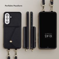 Selencia Sera HandyHülle mit Kordel und Umschlag-Kartenhalter Samsung Galaxy A57 (5G) - Schwarz