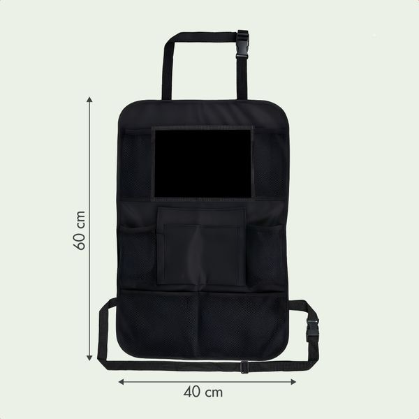 imoshion Auto Organizer für Kinder – 9 Fächer - Inklusive Tablet-Halter - Zweier-Set – Schwarz