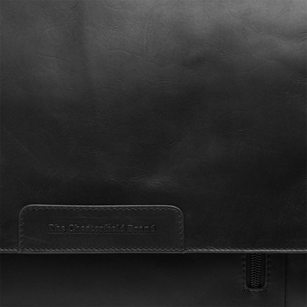 The Chesterfield Brand Gili Laptoptasche 14 Zoll - Umhängetasche - Echtes Leder - Schwarz