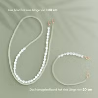 Selencia Handyketten Set mit Perlen und Elastikbändern - Pistache Cream