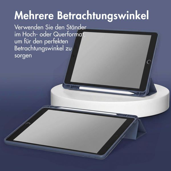 Accezz Smarte Klapphülle aus Silikon Apple iPad 9 (2021) 10.2 Zoll / iPad 8 (2020) 10.2 Zoll / iPad 7 (2019) 10.2 Zoll - Dunkelblau
