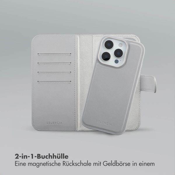Selencia Olyn Abnehmbare Bookcase mit MagSafe Apple iPhone 16 Pro - Grau
