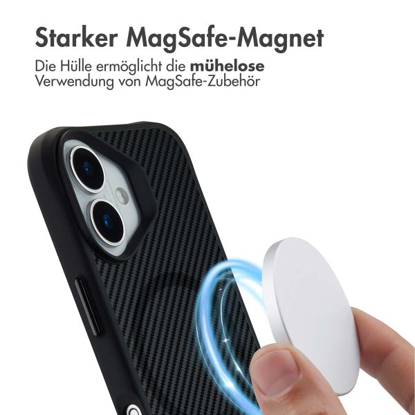 imoshion Rugged Hybrid Carbon Case mit MagSafe Apple iPhone 17 - Schwarz