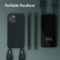 Selencia SilikonHülle mit abnehmbarem Band Apple iPhone 12 (Pro) - Dunkelgrün