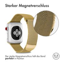 imoshion Mailändische Magnetarmband für die Apple Watch Series 1-10 / SE / Ultra (2) - 42/44/45/46/49 mm - Größe S - Gold