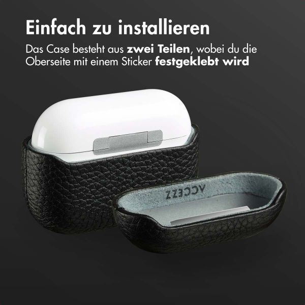 Accezz Echtes Leder Case Apple AirPods Pro - Schwartz