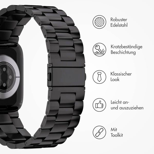imoshion Edelstahlarmband für das Apple Watch Series 1 bis 9 / SE (38/40/41 mm) | Series 10 / 11 (42 mm) - Schwarz
