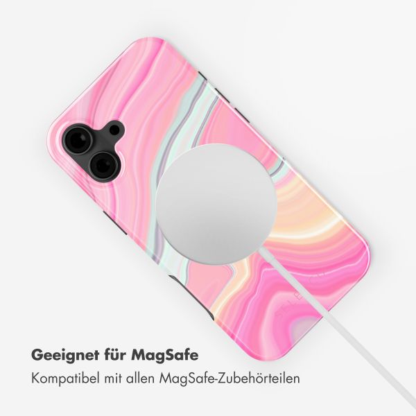 Selencia Vivid Tough Back Cover mit MagSafe für das iPhone 16 - Pastel Lipstick Marble