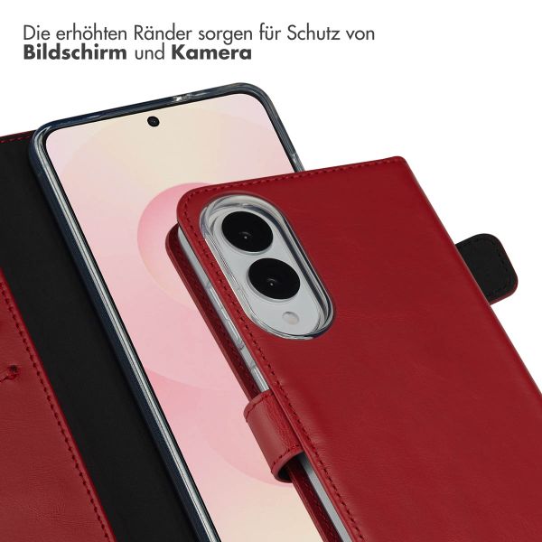 Selencia Echtleder Klapphülle Samsung Galaxy S25 Edge - Rot
