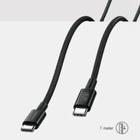 imoshion Wandladegerät - Netzteil - 2x USB-C 40 W + geflochtenes USB-C-zu-USB-C-Kabel 100 W - 1 Meter - Schwarz