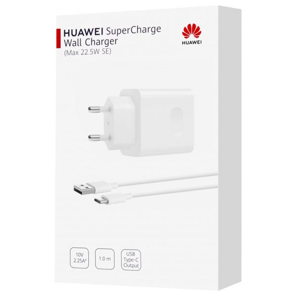 Huawei Originaler Netzadapter - Ladegerät mit USB-C-Kabel - USB-Anschluss - 22,5 W - Weiß
